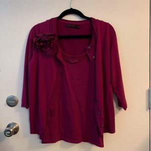 The Limited Pink Cardigan with tank top